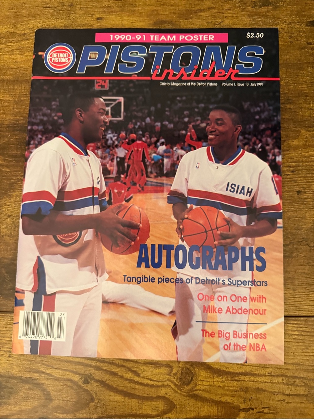 1991 Detroit Pistons Insider Isiah Thomas Team Poster Bad Boys Newsstand NBA